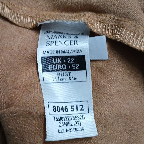 St Michael Marks & Spencer vintage soft button down camel casual shirt Sz 18 - Picture 6 of 7